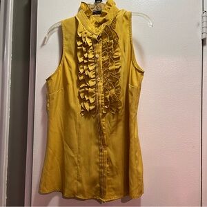 NWT - The Limited Mustard Ruffled Blouse